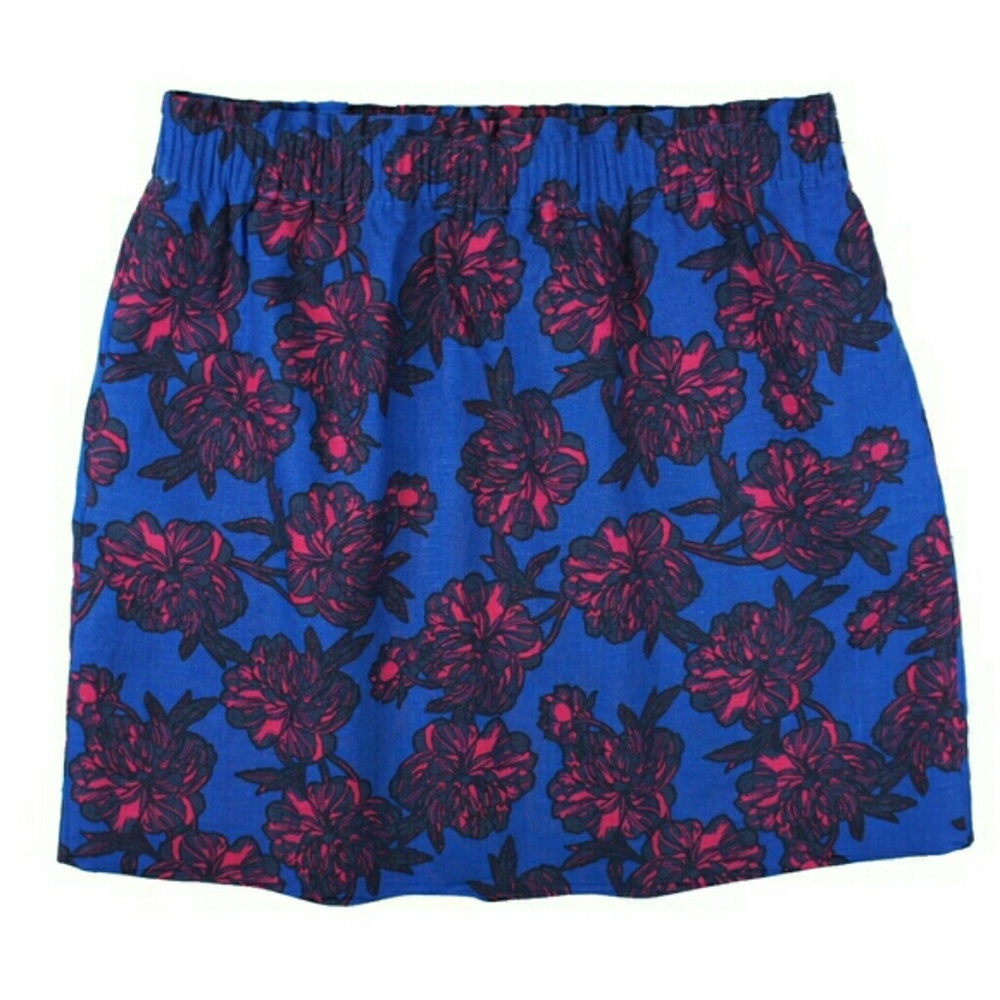 J Crew blue and pink floral size 0 skirt - Picture 1 of 4